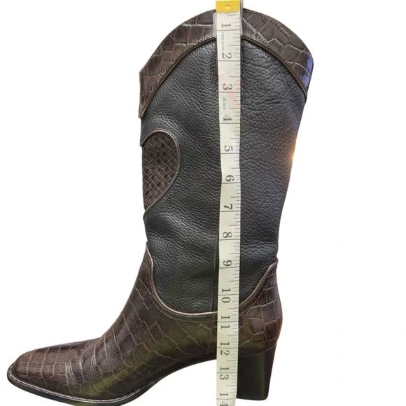 Brighton Western Festival Heart Braided Leather Cowgirl Country Croc Boots